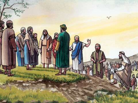 Jésus monta sur la montagne, et là il s’assit avec ses disciples. Or, la Pâque, la fête des Juifs était proche. – Numéro de diapositive 3