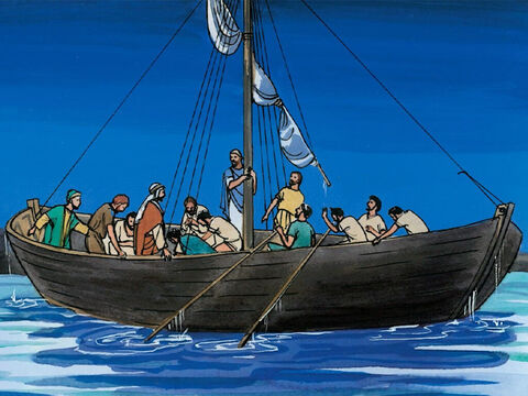 Et ils montèrent dans la barque, et le vent cessa. Ceux qui étaient dans la barque vinrent adorer Jésus, et dirent: “Tu es véritablement le Fils de Dieu.” – Numéro de diapositive 10