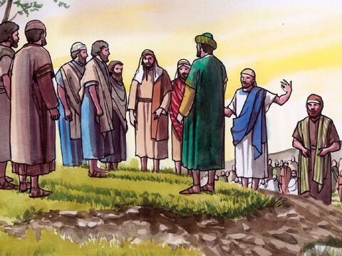 Ses disciples lui répondirent: “Comment pourrait-on les rassasier de pains, ici, dans un lieu désert?” – Numéro de diapositive 3