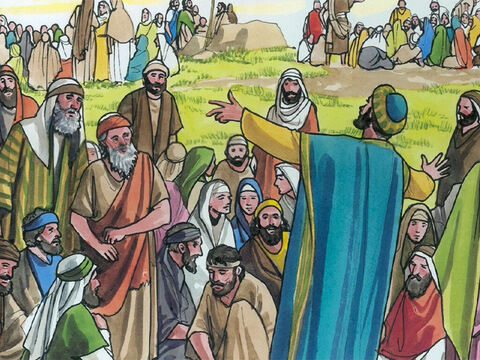 6 Alors il fit asseoir la foule par terre, – Numéro de diapositive 5
