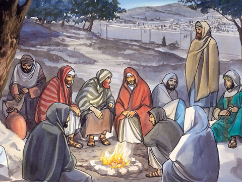 Jésus se rendit à la montagne des Oliviers. – Numéro de diapositive 1