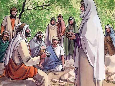 Ensuite, Jésus demanda : Lequel de ces trois te semble avoir été le prochain de celui qui était tombé au milieu des brigands? – Numéro de diapositive 15