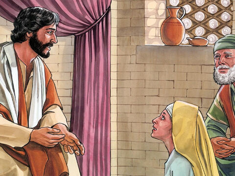 Elle avait une sœur, nommée Marie, qui, s’étant assise aux pieds du Seigneur, écoutait sa parole. – Numéro de diapositive 3
