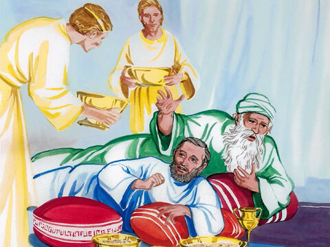 22 Le pauvre mourut et fut porté par les anges auprès d'Abraham. Le riche mourut aussi et fut enterré. – Numéro de diapositive 3