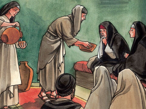 Béthanie était près de Jérusalem, à moins de trois kilomètres, et beaucoup de Juifs étaient venus chez Marthe et Marie pour les consoler de la mort de leur frère. – Numéro de diapositive 9