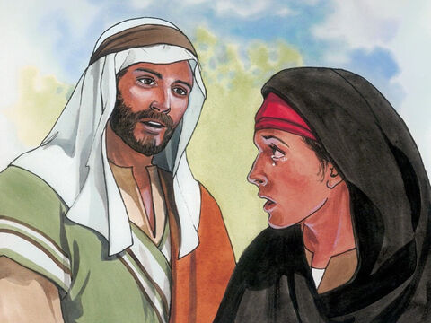 Marthe dit à Jésus: «Seigneur, si tu avais été ici, mon frère ne serait pas mort. [Cependant,] même maintenant, je sais que tout ce que tu demanderas à Dieu, Dieu te l'accordera.» Jésus lui dit: «Ton frère ressuscitera.» – Numéro de diapositive 11