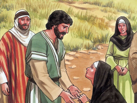 En la voyant pleurer, elle et les Juifs venus avec elle, Jésus fut profondément indigné et bouleversé. Il dit: «Où l'avez-vous mis?» «Seigneur, lui répondit-on, viens et tu verras.» Jésus pleura. – Numéro de diapositive 7