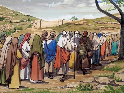 Alors qu’il se rendait à Jérusalem, Jésus passa entre la Samarie et la Galilée. Comme il entrait dans un village, dix lépreux vinrent à sa rencontre. – Numéro de diapositive 1