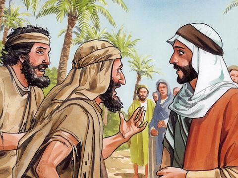 quand il fut près de lui, il lui demanda: «Que veux-tu que je fasse pour toi?» Il répondit: «Seigneur, que je retrouve la vue.» Jésus lui dit: «Retrouve la vue, ta foi t'a sauvé.» – Numéro de diapositive 6