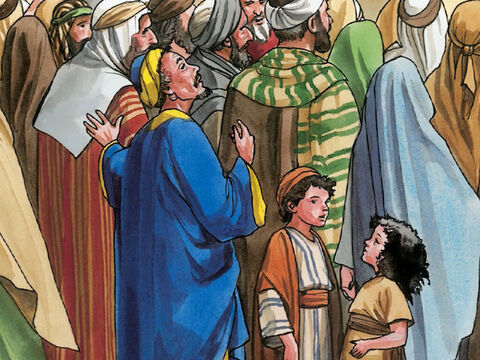 il cherchait à voir qui était Jésus, mais il n'y parvenait pas à cause de la foule, car il était de petite taille. – Numéro de diapositive 3