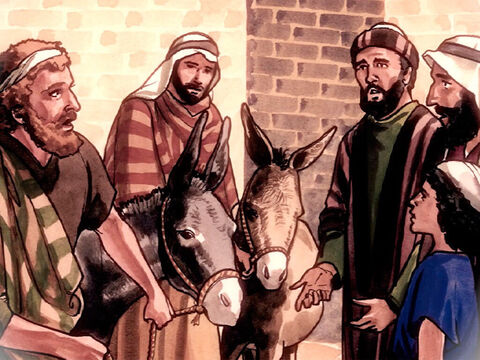 Si quelqu'un vous dit quelque chose, vous répondrez: ‘Le Seigneur en a besoin.’ Et à l'instant il les laissera aller.» Or [tout] ceci arriva afin que s'accomplisse ce que le prophète avait annoncé: – Numéro de diapositive 3