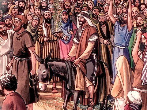‘Dites à la fille de Sion: ‘Voici ton roi qui vient à toi, plein de douceur et monté sur un âne, sur un ânon, le petit d'une ânesse.’ (Zacharie 9:9) – Numéro de diapositive 4