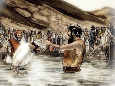 Jésus leur répondit: «Je vous poserai [moi aussi] une question; répondez-moi, et je vous dirai par quelle autorité je fais ces choses. Le baptême de Jean venait-il du ciel ou des hommes? Répondez-moi.» – Numéro de diapositive 12