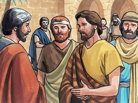 Le premier jour des pains sans levain, les disciples s'adressèrent à Jésus pour lui dire: «Où veux-tu que nous te préparions le repas de la Pâque?» – Numéro de diapositive 1