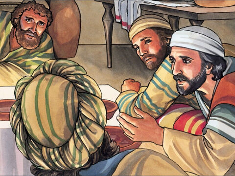 Alors Jésus leur dit: «Vous trébucherez tous, cette nuit, à cause de moi, car il est écrit: Je frapperai le berger et les brebis du troupeau seront dispersées. Mais, après ma résurrection, je vous précéderai en Galilée.» – Numéro de diapositive 9