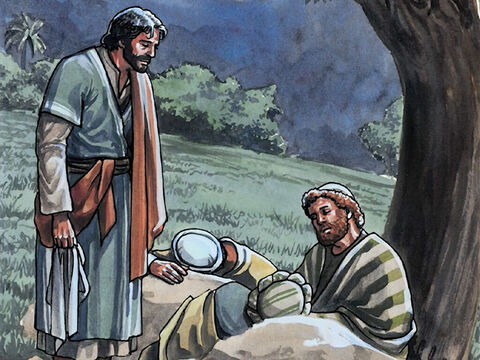 Il revint et les trouva encore endormis, car ils avaient les paupières lourdes. Ils ne surent que lui répondre. – Numéro de diapositive 9
