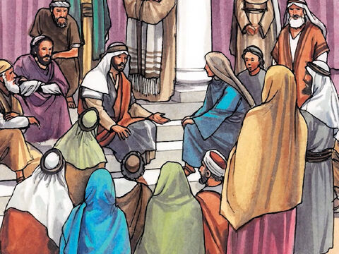 J'étais tous les jours parmi vous, enseignant dans le temple, et vous ne m'avez pas arrêté. Mais c'est afin que les Ecritures soient accomplies.» – Numéro de diapositive 18