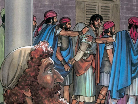 Le Seigneur se retourna et regarda Pierre. Pierre se souvint alors de ce que le Seigneur lui avait dit: «Avant que le coq chante [aujourd'hui], tu me renieras trois fois.» – Numéro de diapositive 6