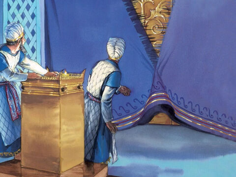 Juste à ce moment-là, le voile du temple se déchira en deux, depuis le haut jusqu'en bas. – Numéro de diapositive 6