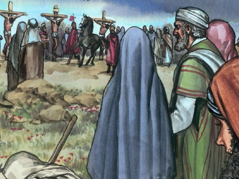 ll y avait aussi des femmes qui regardaient de loin. Parmi elles étaient Marie de Magdala, Marie, mère de Jacques le jeune et de Joses, ainsi que Salomé, – Numéro de diapositive 10