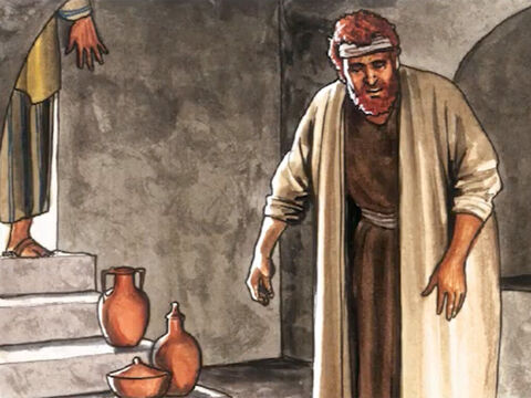 Simon Pierre, qui le suivait, arriva et entra dans le tombeau. – Numéro de diapositive 15