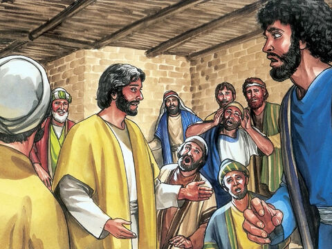 Jésus vint alors se présenter au milieu d'eux et leur dit: «Que la paix soit avec vous!» – Numéro de diapositive 3