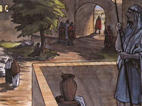 On gardait les portes jour et nuit afin de pouvoir le tuer. Cependant, une nuit, les disciples le prirent et le descendirent le long de la muraille, assis dans une corbeille. – Numéro de diapositive 9