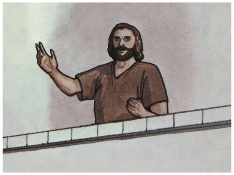 Mes frères, qu’il me soit permis de vous parler en toute franchise au sujet du patriarche David: il est mort, il a été enseveli et son tombeau existe encore aujourd'hui parmi nous! Or il était prophète et il savait que Dieu lui avait juré par serment de faire surgir [le Messie,] un de ses descendants, pour le faire asseoir sur son trône. C'est donc la résurrection du Christ qu'il a prévue et annoncée en disant qu'il ne serait pas abandonné au séjour des morts et que son corps ne connaîtrait pas la décomposition. – Numéro de diapositive 6