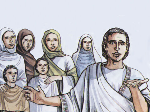 A cette époque-là, alors que le nombre des disciples augmentait, les Juifs d’origine grecque murmurèrent contre les Juifs hébraïques parce que leurs veuves étaient négligées lors des distributions quotidiennes de nourriture. Les douze convoquèrent l'ensemble des disciples et dirent: «Il ne convient pas que nous délaissions la parole de Dieu pour servir aux tables. C'est pourquoi, frères et sœurs, choisissez parmi vous sept hommes de qui l'on rende un bon témoignage, remplis d'Esprit et de sagesse, – Numéro de diapositive 1