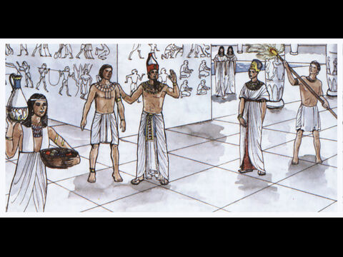 Il lui a donné la sagesse et la grâce devant le pharaon, le roi d'Egypte, qui l'a établi gouverneur de l'Egypte et de toute sa maison. – Numéro de diapositive 18