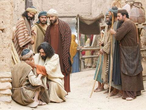 Ses disciples lui demandèrent: “Maître, si cet homme est aveugle, est-ce à cause de son péché, ou celui de ses parents?” “Ce n’est ni à cause de son péché, ni à cause de celui de ses parents”, répondit Jésus. – Numéro de diapositive 2