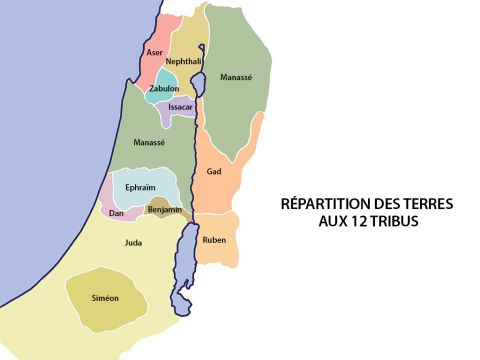 À leur retour, l’Éternel montra à Josué, par un tirage au sort devant Dieu, quelle part devait être allouée à chacune des tribus. – Numéro de diapositive 5