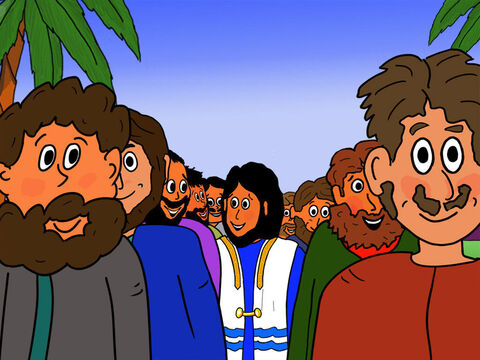 Quand Jésus était sur terre, il choisit 12 hommes pour le suivre et être ses disciples. Parmi eux, on trouvait Pierre, Jacques, Jean, Philippe ou encore Judas. – Numéro de diapositive 1