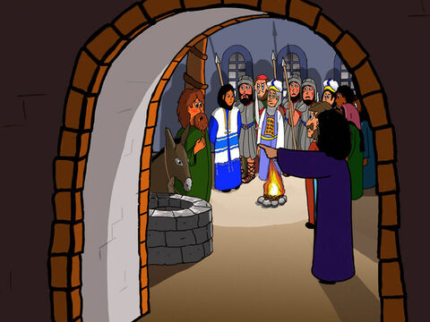 Peu après, plusieurs regardèrent Pierre et dirent qu’assurément, il était l’un des disciples de Jésus, mais Pierre le nia de nouveau avec serment. – Numéro de diapositive 35