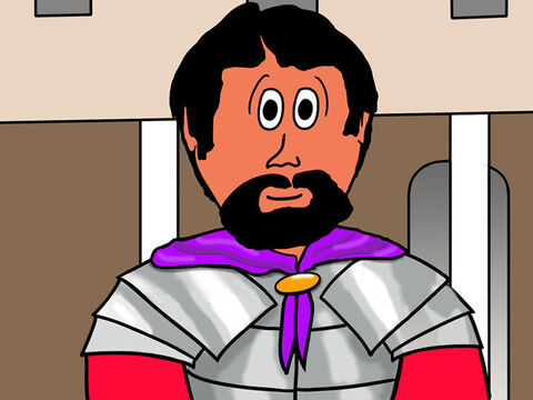 Alors il eut une idée.  À chaque fête de Pâque, il relâchait un prisonnier. Il y avait un terrible meurtrier en prison appelé Barabbas. Pourquoi ne pas leur donner le choix pour savoir qui devait être relâché? Barabbas ou Jésus? Assurément, ils demanderaient Jésus et non Barabbas. – Numéro de diapositive 13