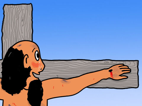 À ce moment, le brigand sut ce que signifie être pardonné. Il était très reconnaissant à Dieu et à Jésus. – Numéro de diapositive 29
