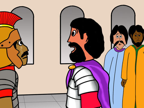 Ce soir-là, Nicodème et Joseph d’Arimathée se rendirent vers Pilate et lui demandèrent s’ils pouvaient ensevelir le corps de Jésus. Pilate fut surpris d’apprendre que Jésus était déjà mort, et il appela un officier qui lui raconta tout ce qui s’était passé. – Numéro de diapositive 36