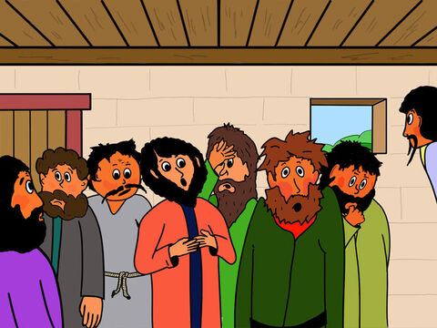 Quant aux disciples de Jésus, ils avaient à présent très peur d’être mis à mort à leur tour. Ils verrouillèrent les portes et personne n’osait plus sortir. – Numéro de diapositive 5