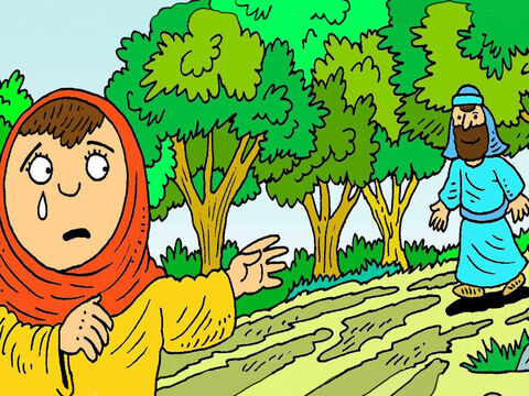 Alors elle entendit une autre voix: “Marie, pourquoi pleures-tu?” Marie pensait que c’était le jardinier. “Où as-tu mis Jésus?”, demanda-t-elle. “Marie”, répondit la personne. – Numéro de diapositive 5
