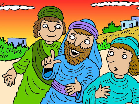 Deux hommes cheminaient en discutant entre eux. Ils étaient déçus de la mort de Jésus. Ils pensaient que c’était lui le Messie promis. Jésus leur apparut et leur expliqua ce qui le concernait dans l’Ancien Testament. – Numéro de diapositive 4