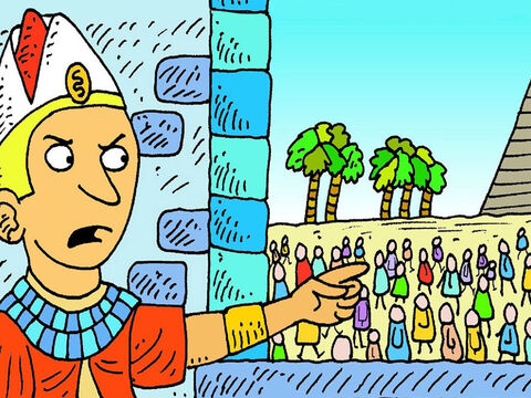 Quand Pharaon vit combien ses esclaves, les hommes hébreux, étaient devenus puissants, il prescrivit une loi selon laquelle tous les petits garçons qui naîtraient devaient être tués, afin que les Hébreux ne deviennent pas plus puissants que sa propre armée. – Numéro de diapositive 1