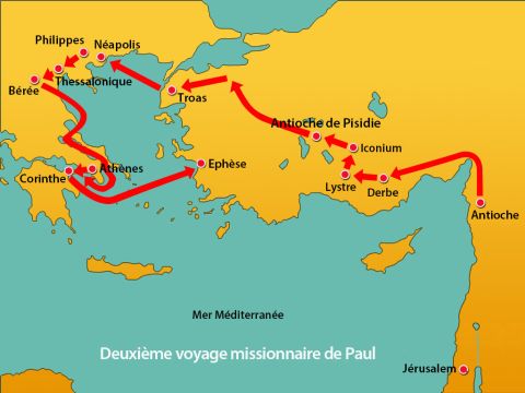 Ensuite, il embarqua pour Ephèse, prenant Priscille et Aquilas avec lui. – Numéro de diapositive 14