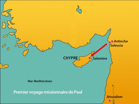 Les missionnaires descendirent à Salamine, un port de la côte Est de Chypre. – Numéro de diapositive 12