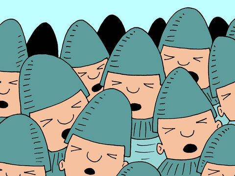 Soudain, toute l'armée syrienne devint aveugle. Les soldats tâtonnaient, se cognaient les uns aux autres et se bousculaient. – Numéro de diapositive 5