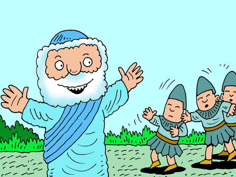 «Ici ! Par ici ! » cria  Élisée. « Je sais qui vous cherchez et je vous conduirai à lui.» – Numéro de diapositive 7