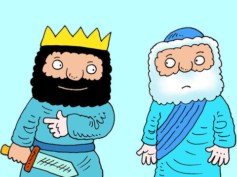 Le roi d'Israël était tout excité. Il avait les soldats ennemis juste là où il les voulait. « Dois-je les tuer ? » demanda-t-il à Élisée. – Numéro de diapositive 13
