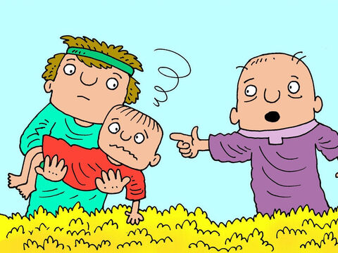 « Ma tête ! Ma tête ! » se mit à crier le garçon, tout en s’effondrant au sol. Le père du garçon était à proximité. « Amenez-le à sa mère », dit-il à l'un de ses ouvriers. – Numéro de diapositive 3