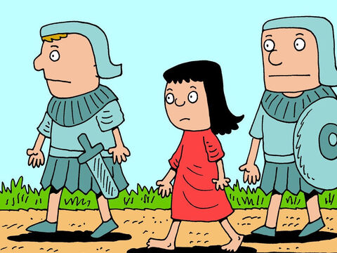 Naaman avait mené une invasion dans le territoire d’Israël et avait ramené captifs des Juifs dont il avait fait des esclaves. Parmi ces esclaves, il y avait une jeune fille. – Numéro de diapositive 4