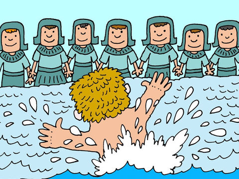 Il se mit à sauter dans l’eau en criant: “Regardez! Le Dieu d’Élisée m’a guéri!”. – Numéro de diapositive 10