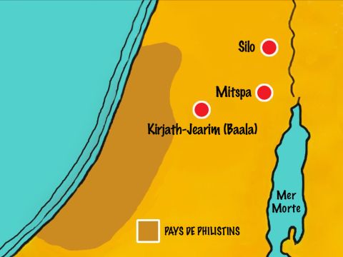 Le peuple s’assembla donc à Mitspa, là où Samuel exerçait ses jugements sur Israël. – Numéro de diapositive 15